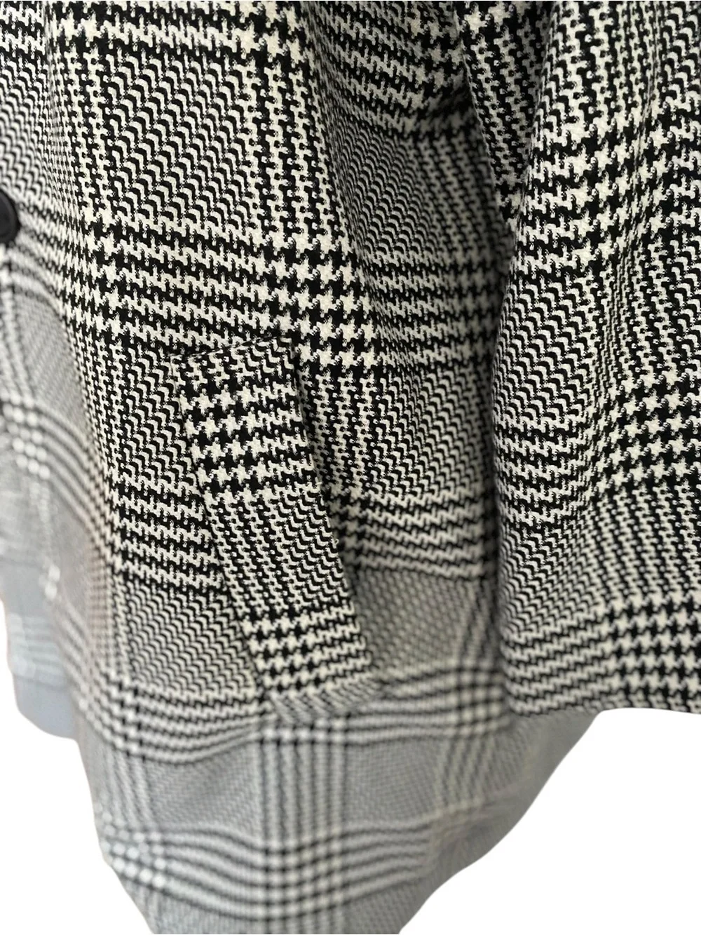 Zara Black and White Glen Plaid Single-Button Blazer, checkers - Picture 3 of 9